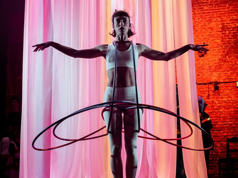 Athlete in mid-motion, showing fluidity and control.